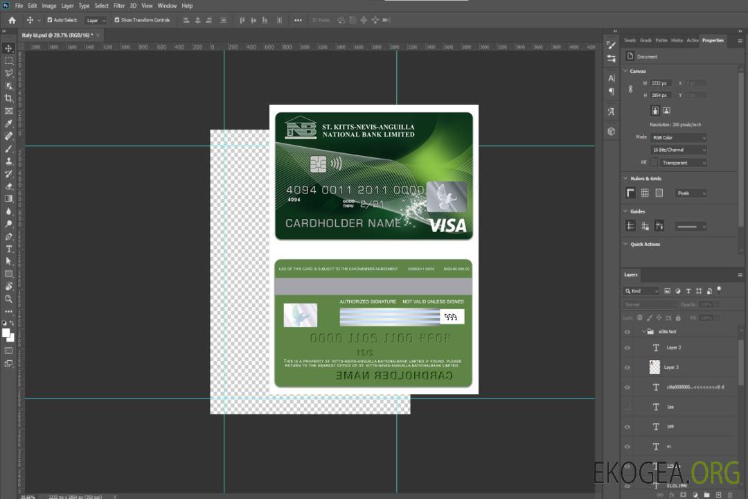 Carte de débit visa Saint Kitts et Nevis National Bank Limited template Carte de débit visa Saint Kitts et Nevis National Bank Limited template